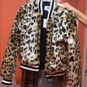 Cheetah Print Fur Jacket